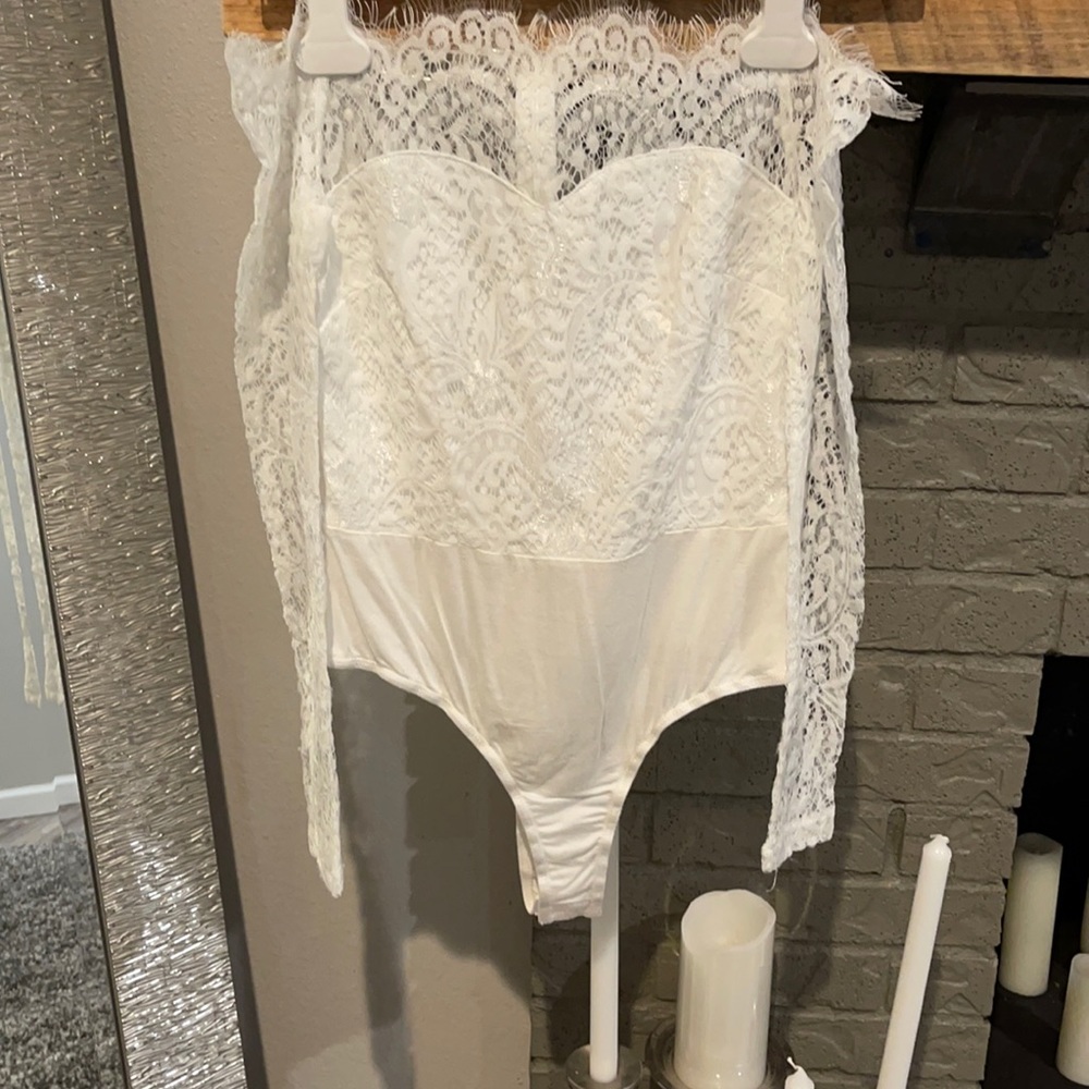 Revolve Super Down Off-shoulder Bodysuit